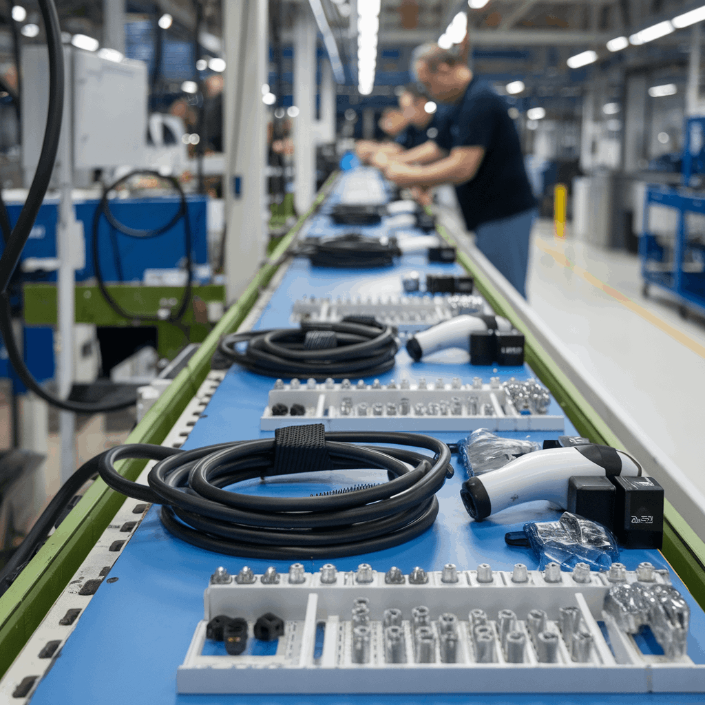 Three-phase EV charging cable